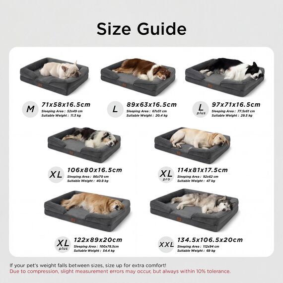 BEDSURE orthopädisches Hundebett Ergonomisches Hundesofa - 132x104 cm Hundecouch mit eierförmiger Kistenschaum für große Hunde, waschbar rutschfest Hundebetten, dunkelgrau