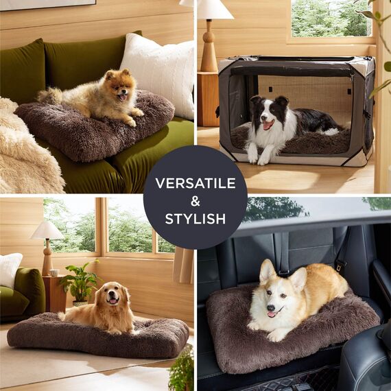 BEDSURE Flauschiges Hundebett Grosse Hunde - 119x74x8 cm Hundebett waschbar für Extra große Hunde, rutschfeste Unterseite, plüsch Hundekissen, Braun