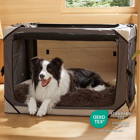 BEDSURE Flauschiges Hundebett Grosse Hunde - 89x58x8 cm Hundebett waschbar für große Hunde, rutschfeste Unterseite, plüsch Hundekissen, Braun