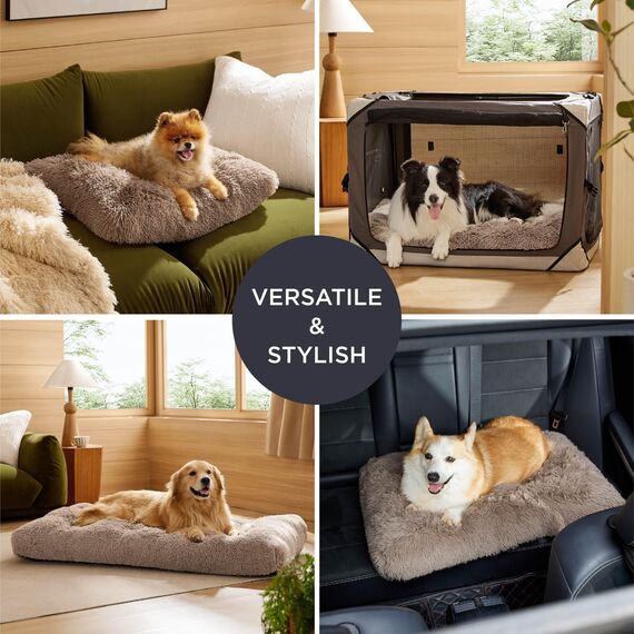 BEDSURE Flauschiges Hundebett Grosse Hunde - 119x74x8 cm Hundebett waschbar für Extra große Hunde, rutschfeste Unterseite, Kamel