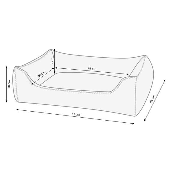 Dehner Lieblinge Hundebett und Katzenbett Sammy, ca. 61 x 48 x 18 cm, Polyester, grau