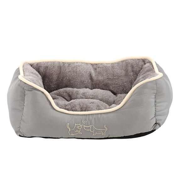 Dehner Lieblinge Hundebett und Katzenbett Sammy, ca. 47 x 37 x 17 cm, Polyester, grau