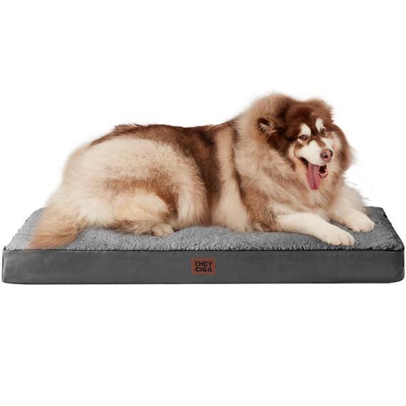 EHEYCIGA Orthopädisches Hundebett XXL Grosse Hunde 120x74x9cm, Hundekissen Waschbar Flauschig, Hundematte Hundematratze für Kiste, Grau
