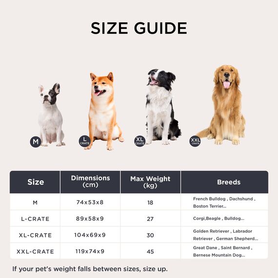 BEDSURE Hundebett Waschbar Groß - Hundekissen Bett Beruhigende Hundematratze mit Rutschfestem Boden, Warmes Kissen für Große Haustiere, Kamel, 89x58x8cm