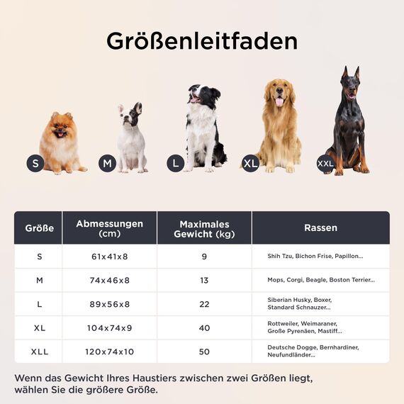 BEDSURE orthopädisches Hundekissen kleine Hunde - 61x41x8cm waschbares Hundebett mit 2 in 1 Memoryschaum, kuscheliges Hundematte Hundematratze, dunkelgrau