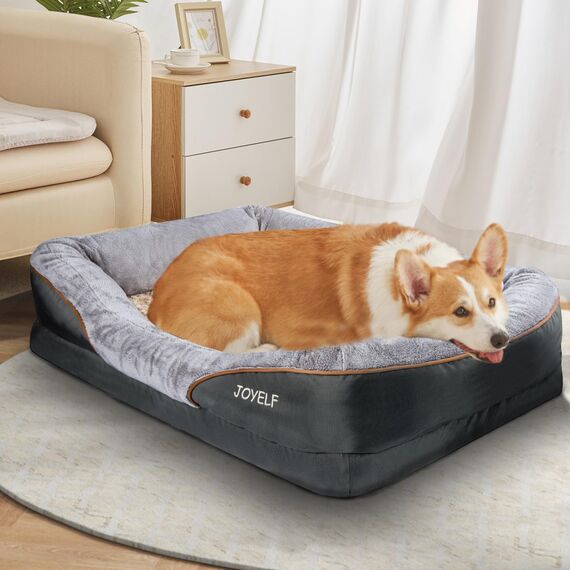 JOYELF Memory Foam Hundebett Kleines orthopädisches Hundebett & Sofa mit abnehmbarem waschbarem Bezug und Quietschspielzeug als Geschenk