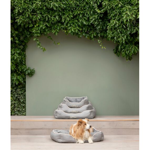 Dehner Lieblinge Hundebett und Katzenbett Sammy, ca. 61 x 48 x 18 cm, Polyester, grau