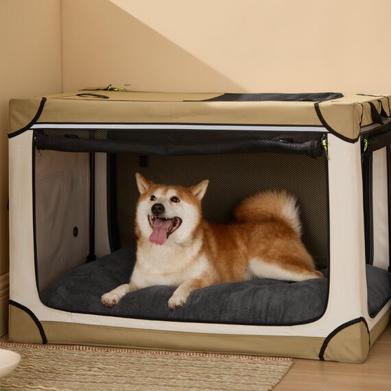 BEDSURE Hundebett Waschbar Groß - Hundekissen Bett Beruhigende Hundematratze mit Rutschfestem Boden, Warmes Kissen für Große Haustiere, Grau, 89x58x8cm