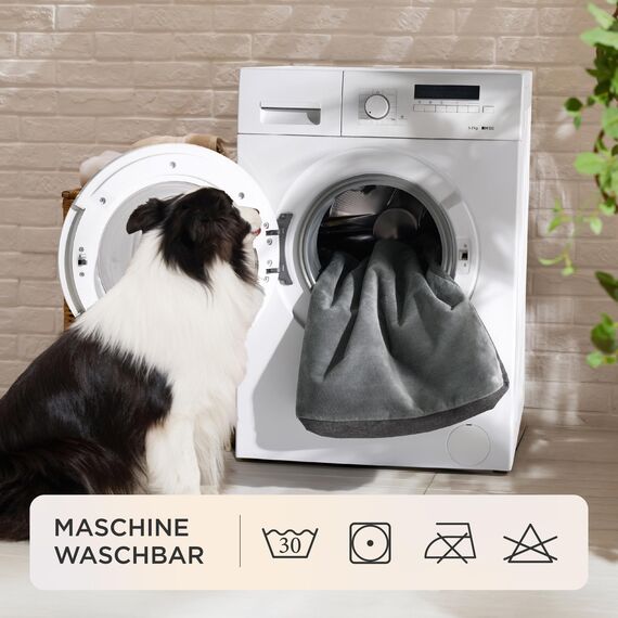 BEDSURE orthopädisches Hundekissen mittelgroße Hunde - 74x46x8cm waschbares Hundebett mit 2 in 1 Memoryschaum, kuscheliges Hundematte Hundematratze, dunkelgrau