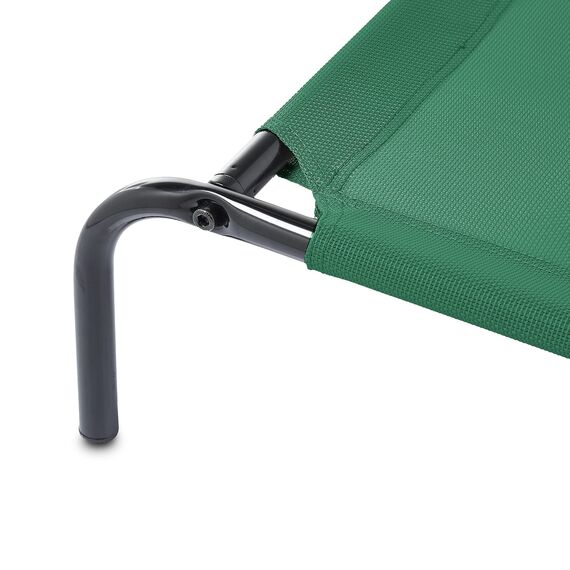 Amazon Basics Kühlendes erhöhtes Hund Haustierbett, Grün, Größe L, L 130 x B 80 x H 19 cm