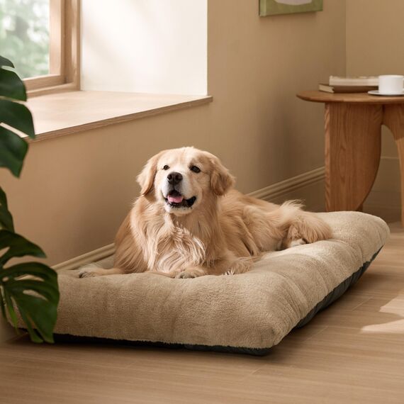 BEDSURE Hundebett Waschbar Extra Groß - XXL Hundekissen Bett Beruhigende Hundematratze mit Rutschfestem Boden, XL Hund Warmes Kissen für Große Haustiere, Kamel, 119x74x8cm