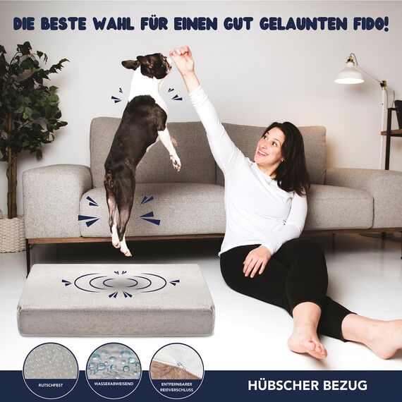 ZENAPOKI Hundebett - S - Orthopädisches Hundekissen für Hunde, Gut die Gelenke - Waschbar Abnehmbare Bezug, 60x40x9cm