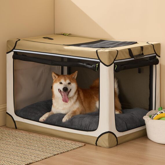BEDSURE Hundebett Waschbar Groß - Hundekissen Bett Beruhigende Hundematratze mit Rutschfestem Boden, Warmes Kissen für Große Haustiere, Grau, 89x58x8cm
