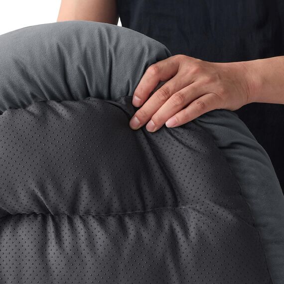 BEDSURE Katzenbett waschbar Katzen Bettchen - 51x41cm Katzenkorb Indoor mit Rutschfester Basis, quadratisches Hundebett für kleine Hunde mit weichem Rand, Dunkelgrau
