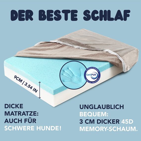 ZENAPOKI Hundebett - S - Orthopädisches Hundekissen für Hunde, Gut die Gelenke - Waschbar Abnehmbare Bezug, 60x40x9cm