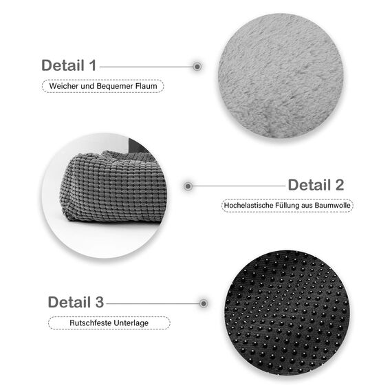 Hundebett Mittelgroße Hunde, Hundekorb mit Herausnehmbar Decke, Hundebetten Cord Flauschiges Waschbar, Rutschfest Hundekörbchen, Hundesofa mit Hohem Rand Passt bis zu 18kg Haustiere(76x61x23cm)