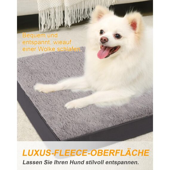 KSIIA Orthopädisches Hundebett Mittelgroße Hunde, Hundekissen Waschbar 90x57cm, Hundebetten mit Abnehmbarer Deckel, Hundematte Doppelseitig Wendbare, Dunkelgrau
