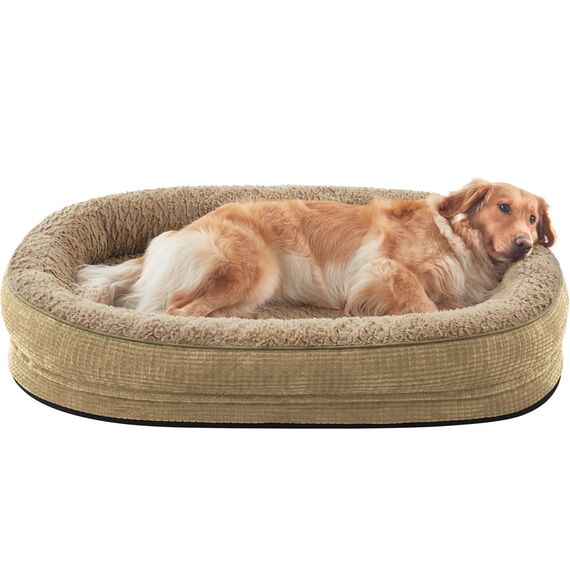 Pawk Orthopädisches Hundebett Grosse Hunde, Vierseitiges Nackenrolle Kissen Hundebett Orthopädisch, Memory Foam Hundekorb XL Wasserdicht rutschfest, Hundebetten Abnehmbar und Waschbar