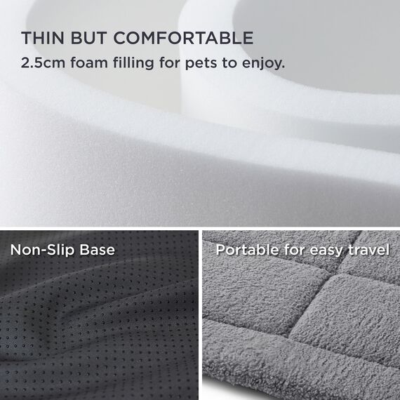 BEDSURE waschbar Hundematte Mittelgroße Hunde - 89x56 cm Hundekissen mittelgroße Hunde mit hochdichter Schaumstofffüllung, Sherpa-Plüsch waschbar Hundematratze, grau