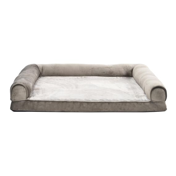 Amazon Basics XL Hundebett/Sofa in U-Form aus Schaumstoff, mit abnehmbarem, waschbarem Bezug, Taupe, 112 x 89 x 20 cm (L x W x H)