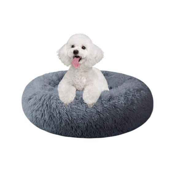 Nisrada Hundebett für kleine, mittelgroße und große Hunde, 50cm, waschbar, rund, gemütlich, weich, Haustierbett für Welpen und Kätzchen, mit Rutschfester Unterseite