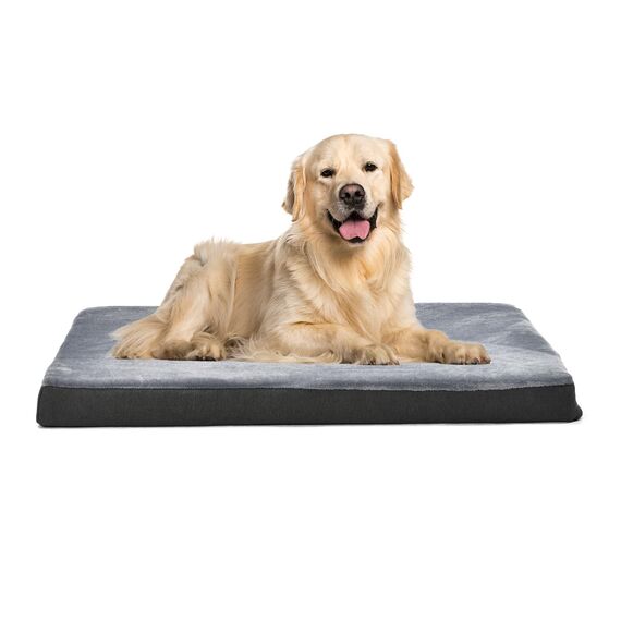 Amazon Basics Große Kühlgel-Matratze aus Memoryschaum für Hunde und Haustiere mit abnehmbarem, waschbarem Bezug, grau, 89 x 56 x 8 cm (L x W x H)