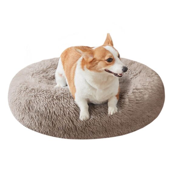 Nisrada Hundebett für kleine, mittelgroße und große Hunde, 70cm, waschbar, rund, gemütlich, weich, Haustierbett für Welpen und Kätzchen, mit Rutschfester Unterseite