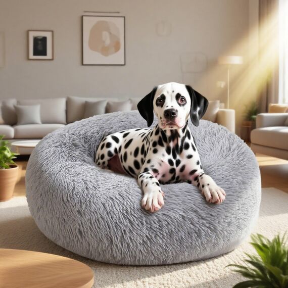 Nisrada Katzenbetten für Indoor-Katzen, 60cm Hundebett für kleine Melium große Hunde, waschbares, rundes Haustierbett für Welpen und Kätzchen mit Rutschfester Unterseite