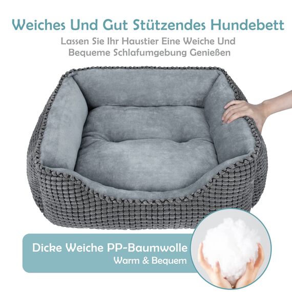 JOEJOY Hundebett XXL für Grosse Hunde, Hundekorb Waschbar Flauschig, Weiche Plüsch-Hundebetten, 106x80x23cm, Hundekörbchen für Grosse Hunde und Katzen