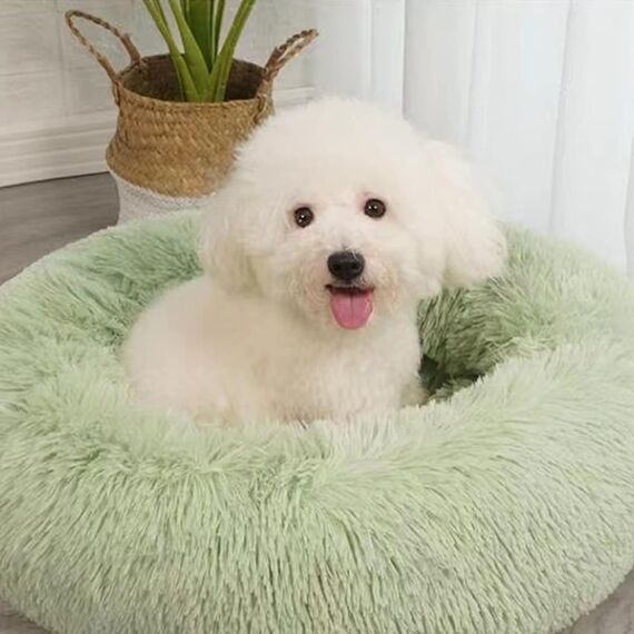Nisrada Katzenbetten für Indoor-Katzen, 50cm, Hundebett für kleine Melium-große Hunde, waschbares, rundes Haustierbett für Welpen und Kätzchen, mit Rutschfester Unterseite