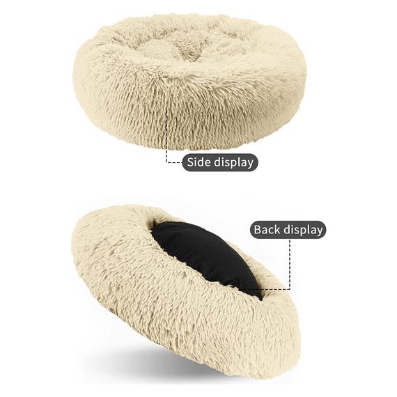 Nisrada Katzenbetten für Indoor-Katzen, 60cm Hundebett für kleine Melium große Hunde, waschbares, rundes Haustierbett für Welpen und Kätzchen mit Rutschfester Unterseite