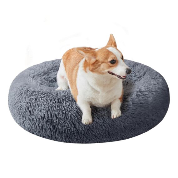 Nisrada Katzenbetten für Indoor-Katzen, 60cm Hundebett für kleine Melium große Hunde, waschbares, rundes Haustierbett für Welpen und Kätzchen mit Rutschfester Unterseite