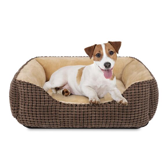 JOEJOY Hundebett Mittelgroße Hunde, Hundekorb Waschbar Flauschig, rutschfeste Plüsch Hundebetten, 63x53x20cm, Hundekörbchen für Kleine und Mittlere Hunde und Katzen