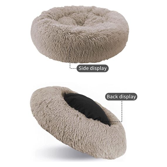 Nisrada Hundebett für kleine, mittelgroße und große Hunde, 80cm, waschbar, rund, gemütlich, weich, Haustierbett für Welpen und Kätzchen, mit Rutschfester Unterseite
