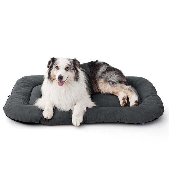 BEDSURE waschbar Hundekissen für Grosse Hunde - dünne Hundebette Grosse Hunde, Weiche und Bequeme Hundematte mit Rutschfester Unterseite- 120x74 cm, Dunkelgrau
