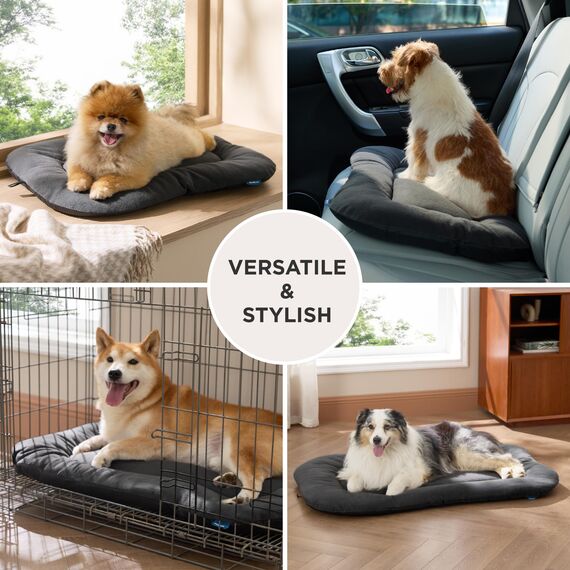 BEDSURE waschbar Hundekissen für Grosse Hunde - dünne Hundebette mittelgroße und Grosse Hunde, weiche und Bequeme Hundematte mit Rutschfester Unterseite- 104x69 cm,Dunkelgrau