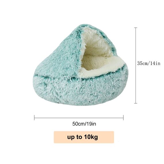 YAGE Beruhigendes Katzenbett, Flauschiges Plüsch-Kätzchenbett, waschbares Anti-Angst-Welpenbett, Haustierbett für Hauskatzen, kleine Hunde, weicher, Warmer Donut-Katzenschlafsack (M-50 cm)