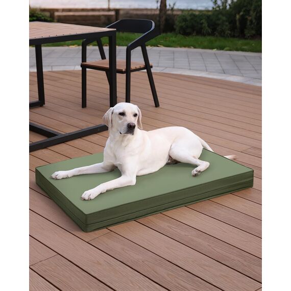 Favodormir Orthopädisches Hundebett Grosse Hunde 104x68cm,Abnehmbare Wassericht Kunstleder-Hülle Hundekissen Hundematratze für große Hunde,Komfortable & Kühlende Für Innen- Und Außenbereich,Grün