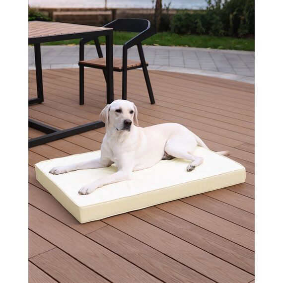 Favodormir Orthopädisches Hundebett Grosse Hunde 119x73cm,Beige Abnehmbare Wassericht Kunstleder-Hülle Hundekissen Hundematratze für Große Hunde,Komfortable & Kühlende für Innen- Und Außenbereich