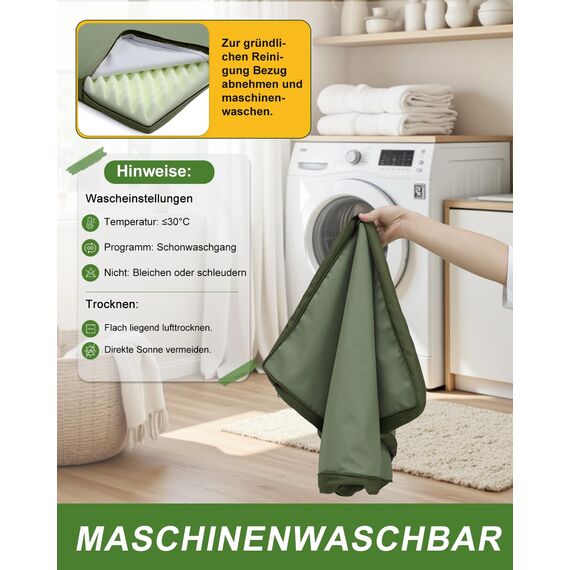 Favodormir Orthopädisches Hundebett Grosse Hunde 104x68cm,Abnehmbare Wassericht Kunstleder-Hülle Hundekissen Hundematratze für große Hunde,Komfortable & Kühlende Für Innen- Und Außenbereich,Grün