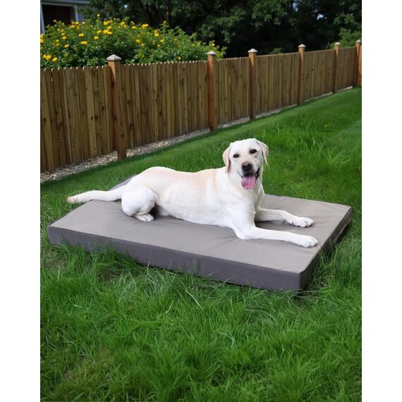Favodormir Orthopädisches Hundebett Grosse Hunde 134x91cm,Abnehmbare Wassericht Kunstleder-Hülle Hundekissen Hundematratze für große Hunde,Komfortable & Kühlende Für Innen- Und Außenbereich,Grau
