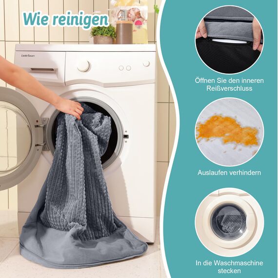 COZY KISS Orthopädisches Hundebett, 19cmDicke Hundesofa fur MittelgroBe Hunde.Abnehmbar und Waschbar Hundecouch,rutschfeste Unterseite, Wasserdichtes Innenfutter(Gris-L-Type,XL(122 * 81 * 19CM))