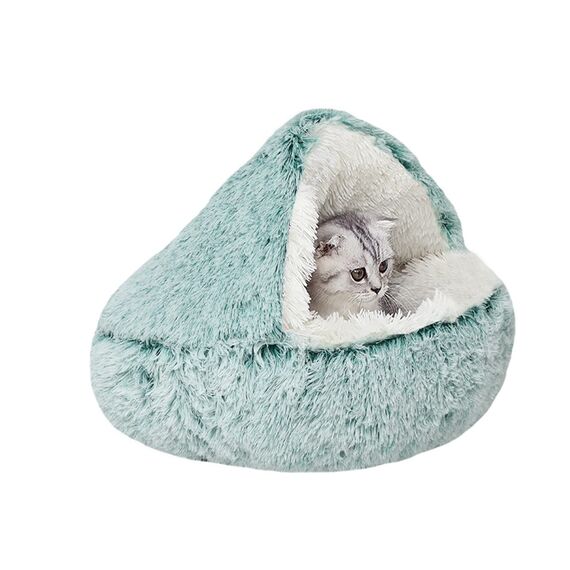 YAGE Beruhigendes Katzenbett, Flauschiges Plüsch-Kätzchenbett, waschbares Anti-Angst-Welpenbett, Haustierbett für Hauskatzen, kleine Hunde, weicher, Warmer Donut-Katzenschlafsack (M-50 cm)