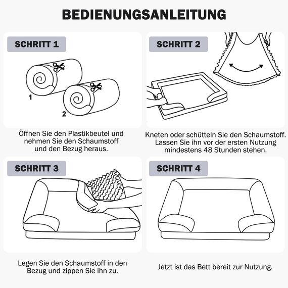 JOEJOY Orthopädisches Hundebett Mittelgroße Hunde,89x64x17cm, Memory Foam Hundekorb Waschbar und Wasserdicht, Eierkarton-Schaum Hundebett Orthopädisch, Abnehmbar Hundebett mit Hohem Rand, Dunkel Grau