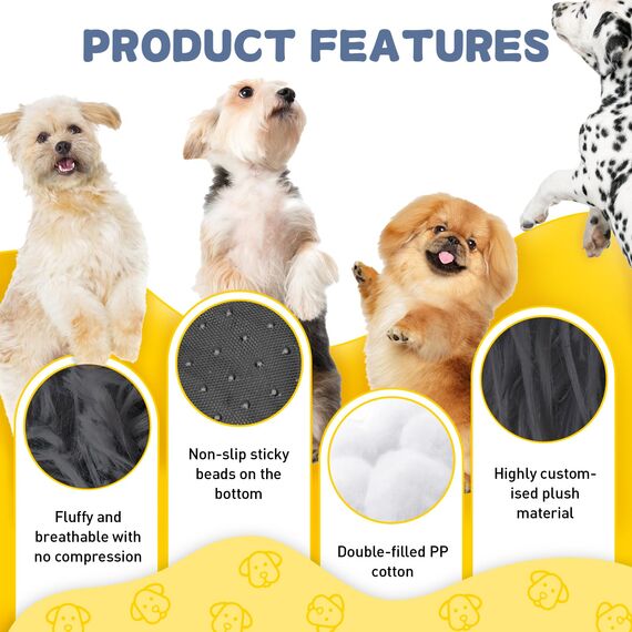 LUOJINYI Hundebett Flauschig, Hundekissen Rund Haustierbett Donut Katzenbett Waschbar mit rutschfestem Boden für große, mittelgroße & kleine Hunde, 60 cm, Marineblau