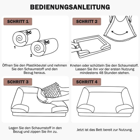 JOEJOY Orthopädisches Hundebett Mittelgroße Hunde,89x64x17cm, Memory Foam Hundekorb Waschbar und Wasserdicht, Eierkarton-Schaum Hundebett Orthopädisch, Abnehmbar Hundebett mit Hohem Rand, Dunkelbraun