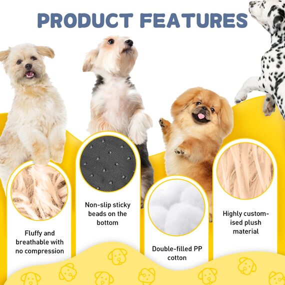 LUOJINYI Hundebett Flauschig, Hundekissen Rund Haustierbett Donut Katzenbett Waschbar mit rutschfestem Boden für große, mittelgroße & kleine Hunde, 70 cm, Kamel