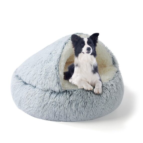 YAGE großes Hundebett 80 cm, Kapuze mit Stützen – Flauschiges, beruhigendes Haustierbett, geeignet für Haustiere unter 20 kg mit maschinenwaschbarem, luxuriösem, superweichem Haustierhöhlenbett
