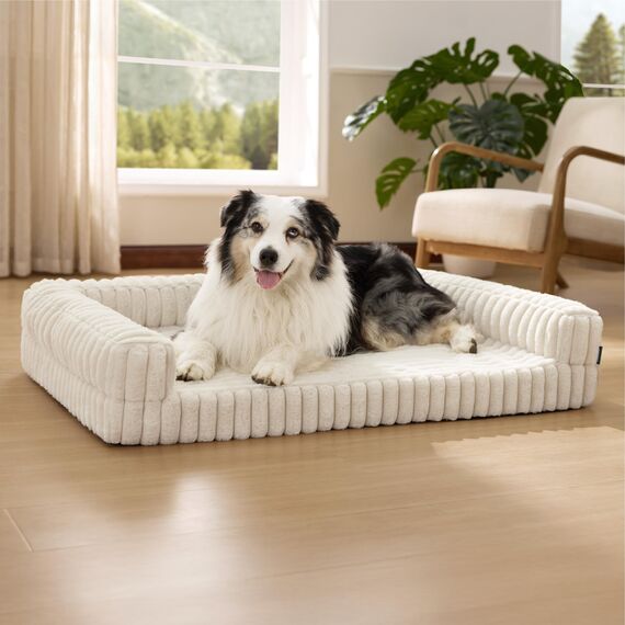 Bedsure ComfyFleece™ Orthopädische Hundebetten für extra große Hunde, wasserdichtes Memory-Schaum-XL-Haustierbett mit Seiten, rutschfest und Eierkisten-Schaum, Big Dog Couch Sofa mit waschbarem