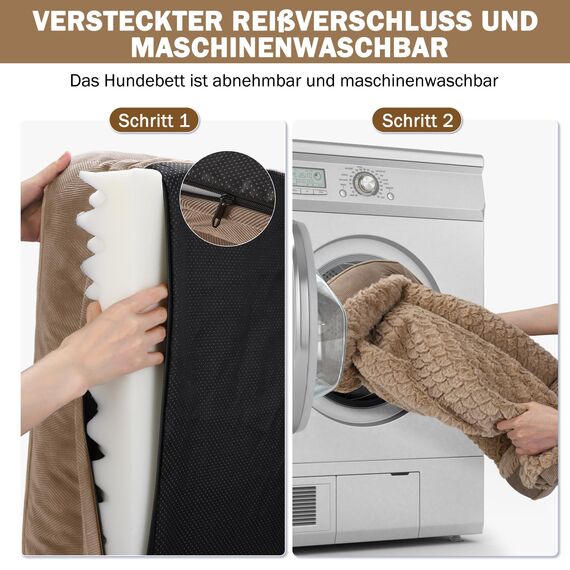 JOEJOY XXL Orthopädisches Hundebett, XXL waschbares Katzenbett Hundekissen mit Wabenstruktur und abnehmbarem wasserdichte Fütterung Schaumstoff hundebett orthopädisch Braun